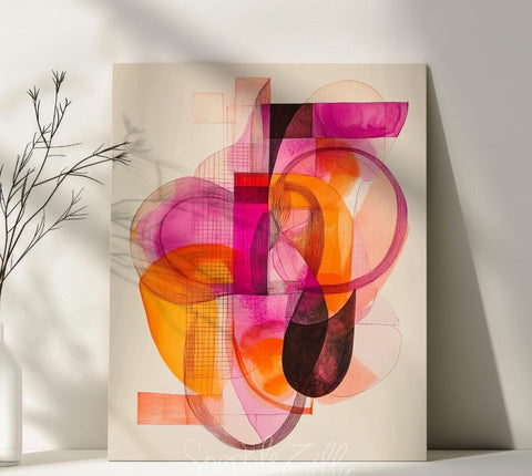 Pink Heart Abstract Canvas