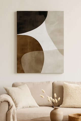 Modern Brown & Beige Abstract Canvas