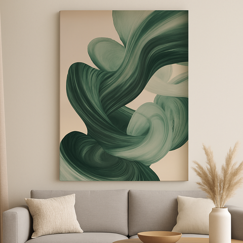 Green Velvet Swirl Canvas