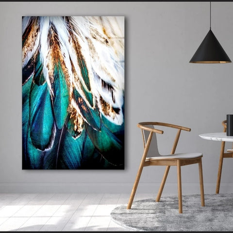 Mint Feathers  - Acrylic Wall Art