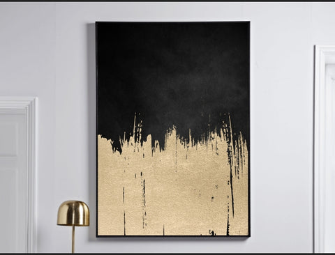 Gold and Onyx  - Acrylic Wall Art
