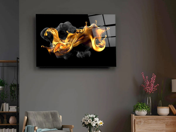 Golden Splash - Acrylic Wall Art