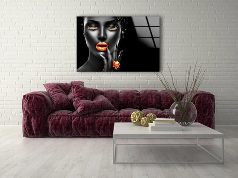Orange Lips - Acrylic Wall Art
