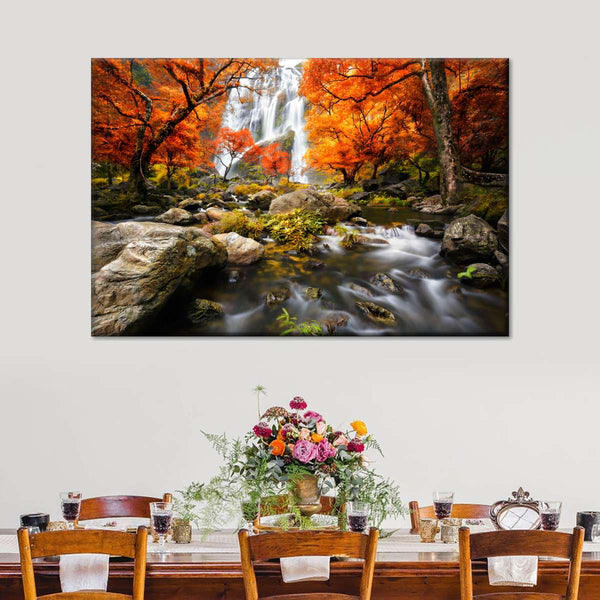Stunning Autumn Waterfall - Acrylic Wall Art