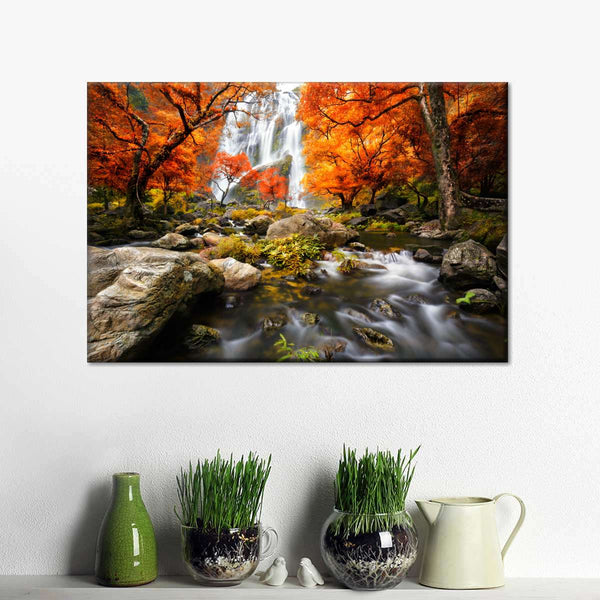 Stunning Autumn Waterfall - Acrylic Wall Art